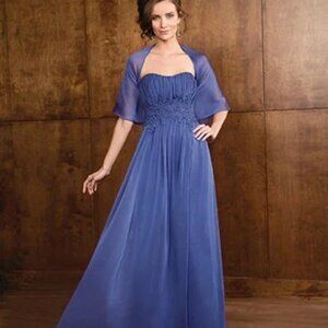 Jade by Jasmine Indigo J165071 Mother Bride Dress Lace Designer Size US 2 NWT